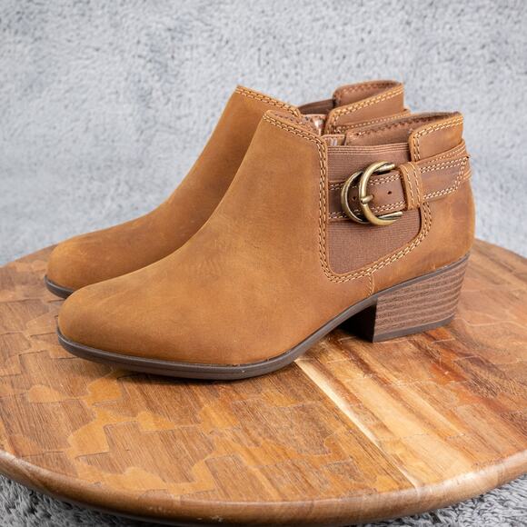 Clarks Adreena Field Women's Boot Brown Leather Upper Size 6 M - Picture 3 of 6